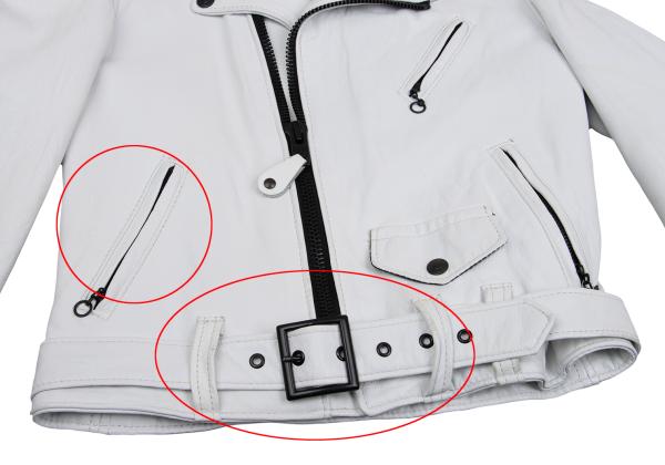 Y's x Schott Sheep Leather Rider Jacket White Size 2
