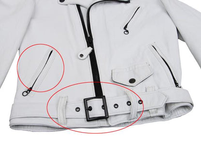 Y's x Schott Sheep Leather Rider Jacket White Size 2