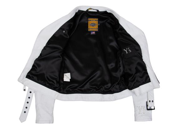 Y's x Schott Sheep Leather Rider Jacket White Size 2