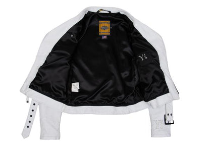 Y's x Schott Sheep Leather Rider Jacket White Size 2