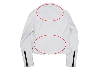 Y's x Schott Sheep Leather Rider Jacket White Size 2