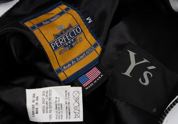 Y's x Schott Sheep Leather Rider Jacket White Size 2