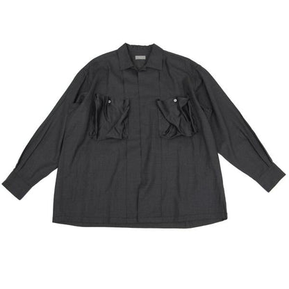COMME des GARCONS HOMME Wool Mixed Shirt Charcoal Size S