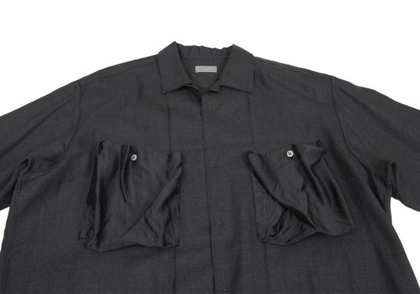 COMME des GARCONS HOMME Wool Mixed Shirt Charcoal Size S