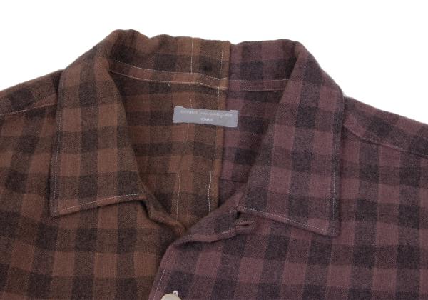 COMME des GARCONS HOMME Product Dyed Wool Shirt Brown Size S