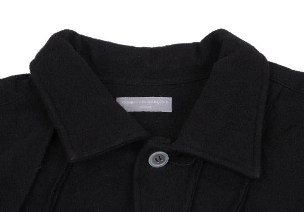 COMME des GARCONS HOMME Wool Bias Outseam Shirt Black Size S