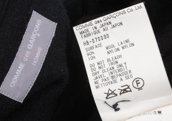 COMME des GARCONS HOMME Wool Bias Outseam Shirt Black Size S
