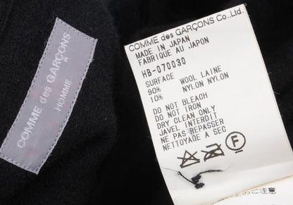 COMME des GARCONS HOMME Wool Bias Outseam Shirt Black Size S