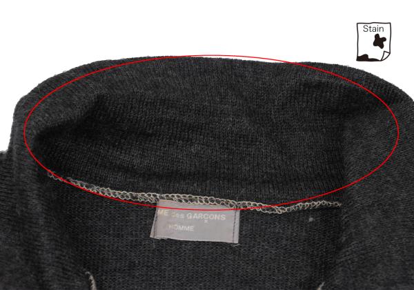 COMME des GARCONS HOMME Wool Outseam Sweater Charcoal Size S