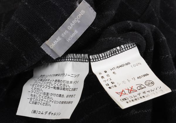 COMME des GARCONS HOMME Chalk Stripe Black Charcoal Knit Size S