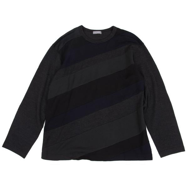 COMME des GARCONS HOMME Wool Bias Color Charcoal Navy Knit Size S