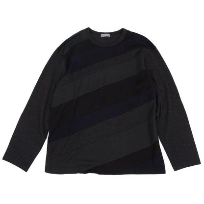 COMME des GARCONS HOMME Wool Bias Color Charcoal Navy Knit Size S