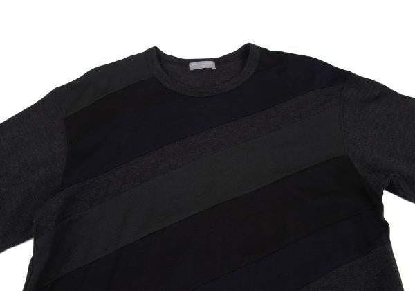 COMME des GARCONS HOMME Wool Bias Color Charcoal Navy Knit Size S