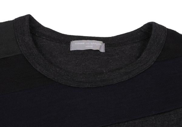 COMME des GARCONS HOMME Wool Bias Color Charcoal Navy Knit Size S