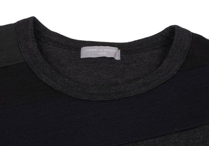 COMME des GARCONS HOMME Wool Bias Color Charcoal Navy Knit Size S