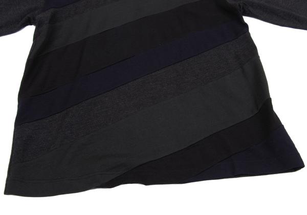 COMME des GARCONS HOMME Wool Bias Color Charcoal Navy Knit Size S