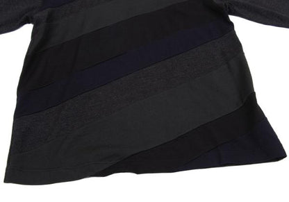 COMME des GARCONS HOMME Wool Bias Color Charcoal Navy Knit Size S