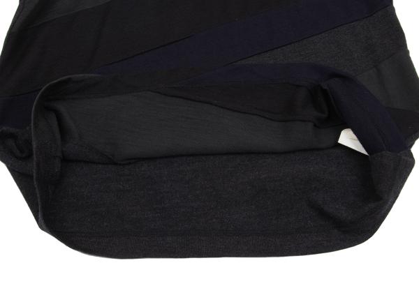 COMME des GARCONS HOMME Wool Bias Color Charcoal Navy Knit Size S