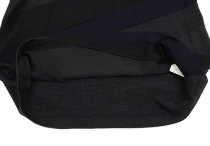 COMME des GARCONS HOMME Wool Bias Color Charcoal Navy Knit Size S