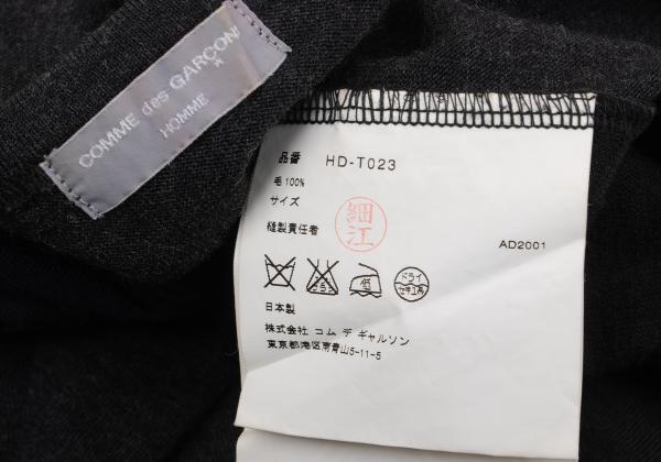 COMME des GARCONS HOMME Wool Bias Color Charcoal Navy Knit Size S