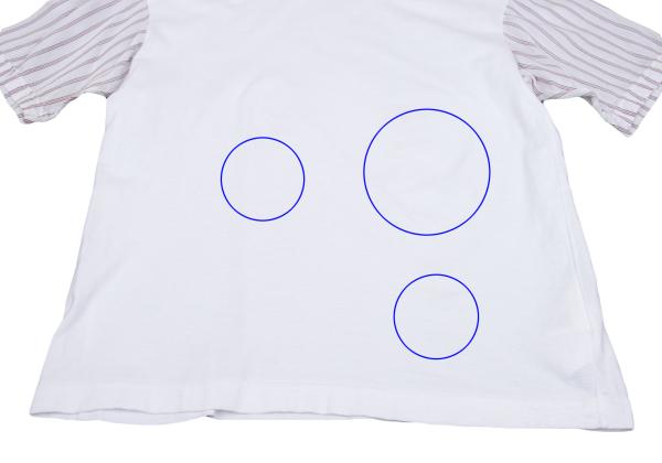 COMME des GARCONS HOMME Stripe Panel T-Shirt White Size S