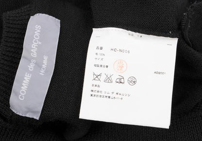 COMME des GARCONS HOMME Wool Round Cardigan Black Size M