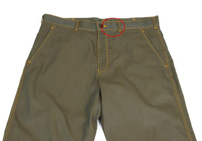 COMME des GARCONS HOMME Yellow Stitch Pants Green Size M