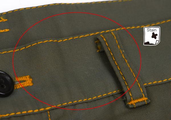 COMME des GARCONS HOMME Yellow Stitch Pants Green Size M