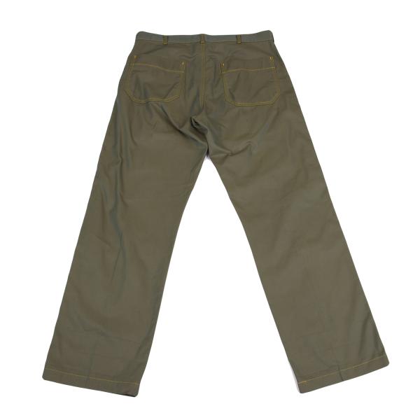 COMME des GARCONS HOMME Yellow Stitch Pants Green Size M