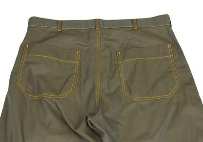 COMME des GARCONS HOMME Yellow Stitch Pants Green Size M