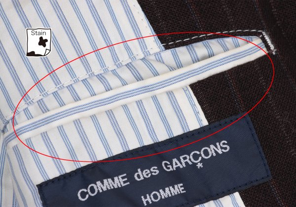 COMME des GARCONS HOMME Cotton Linen Jacket Bordeaux Size S