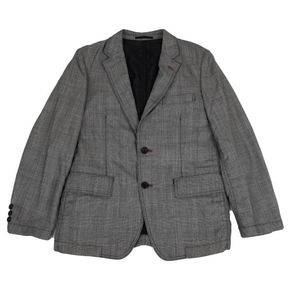 COMME des GARCONS HOMME Wool Glen Check Jacket Gray Size SS