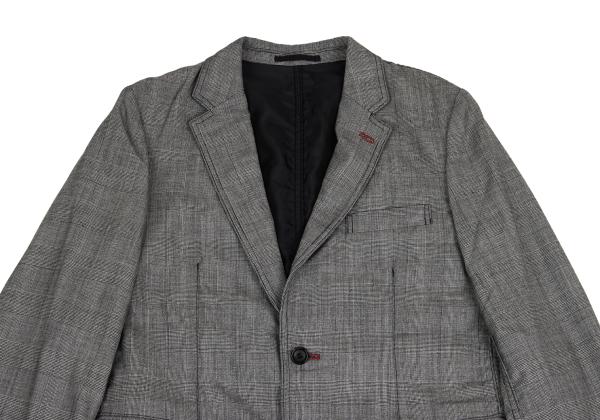 COMME des GARCONS HOMME Wool Glen Check Jacket Gray Size SS