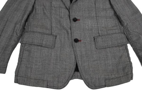 COMME des GARCONS HOMME Wool Glen Check Jacket Gray Size SS
