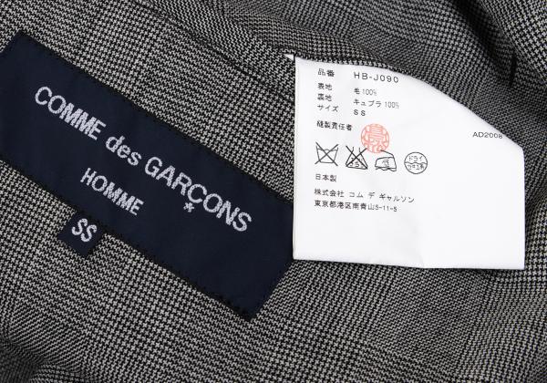 COMME des GARCONS HOMME Wool Glen Check Jacket Gray Size SS