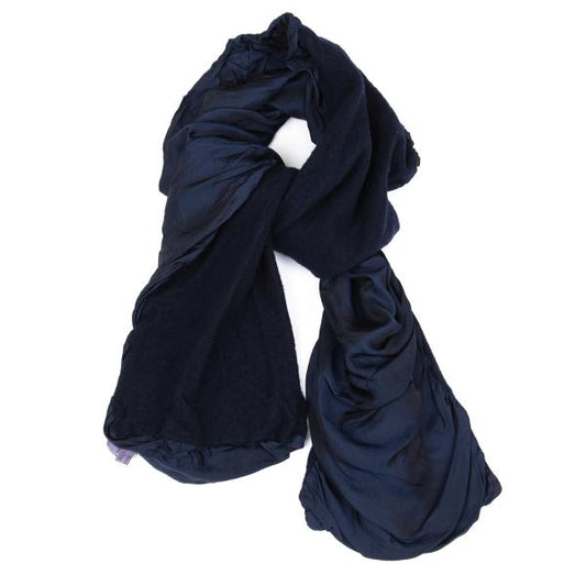 COMME des GARCONS HOMME Dyed Double-Face Wool Scarf Navy
