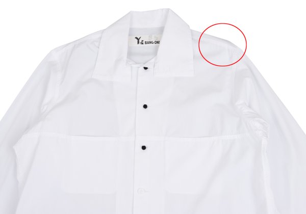 Y's BANG ON Cotton Stand Collar Shirt White Size 2