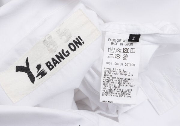 Y's BANG ON Cotton Stand Collar Shirt White Size 2