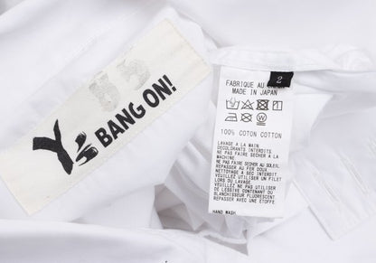 Y's BANG ON Cotton Stand Collar Shirt White Size 2