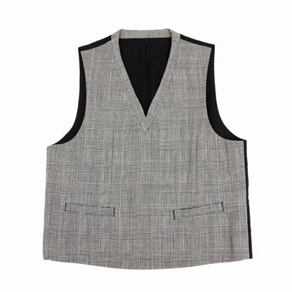 CDG HOMME Glen Check Wool Pullover Vest Gray Size M