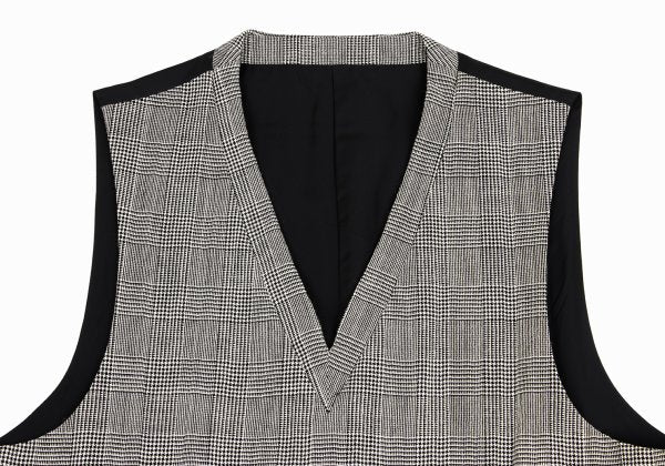 CDG HOMME Glen Check Wool Pullover Vest Gray Size M
