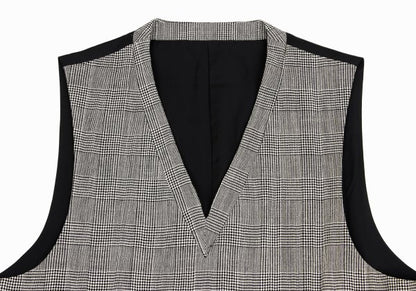 CDG HOMME Glen Check Wool Pullover Vest Gray Size M