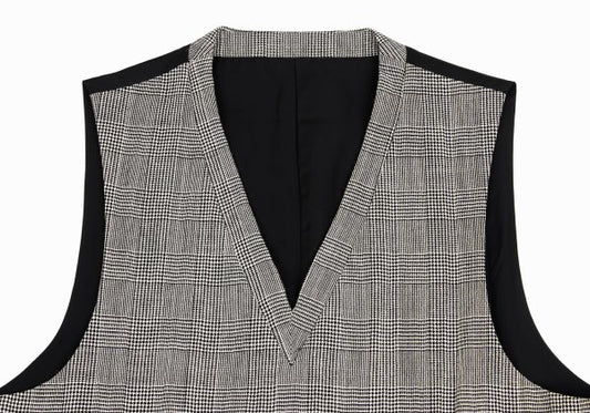 CDG HOMME Glen Check Wool Pullover Vest Gray Size M