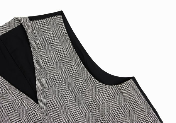 CDG HOMME Glen Check Wool Pullover Vest Gray Size M