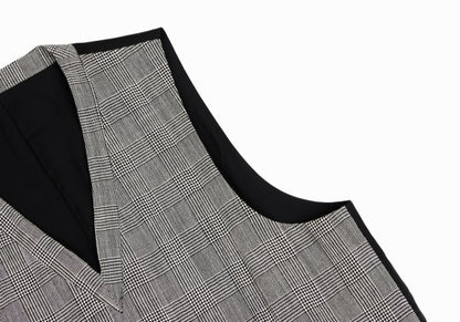 CDG HOMME Glen Check Wool Pullover Vest Gray Size M