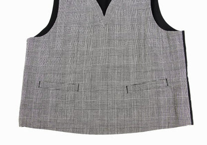 CDG HOMME Glen Check Wool Pullover Vest Gray Size M