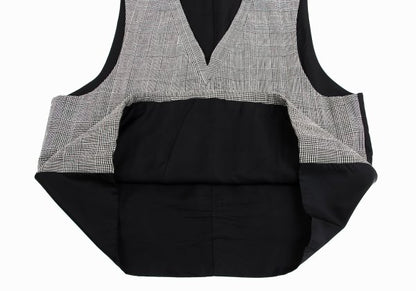 CDG HOMME Glen Check Wool Pullover Vest Gray Size M