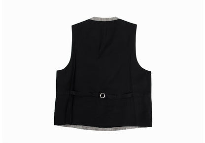 CDG HOMME Glen Check Wool Pullover Vest Gray Size M