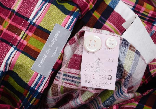 COMME des GARCONS HOMME Overcheck Print Shirt Multi Size M