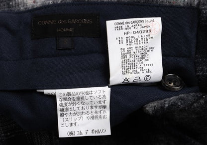 COMME des GARCONS HOMME Shadow Check Mixed Navy Gray Pants Size S